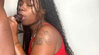 Stepbrother Gets Big Black Cock Sucked By Evil Eater Keisha Minaj Cumshot