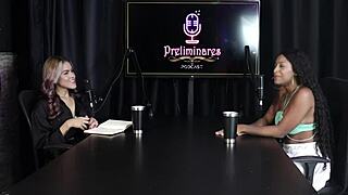 Client spanks her during anal with two cocks in red lingerie