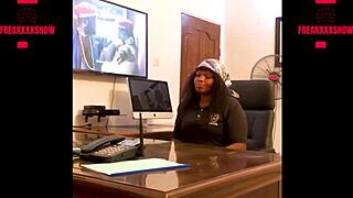 freak job agent fucking a big ass teacher applicant in his office before giving her job watch as she squirts all over the desk please subscribe to red