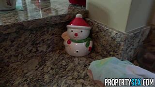 busty real estate agent earns holiday bonus with big tits