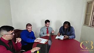 office gone mad with slutty trailer whore sucking big black cock