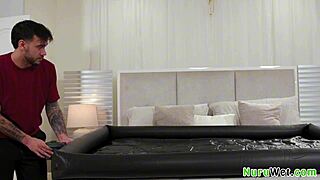 teen ebony gives her boyfriend a nuru massage and more - ameena green nade nasty 😏