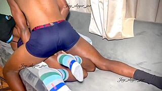 Petite beauty from Africa enjoys intense riding