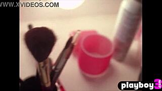 Victoria silvstedt strips down revealing her big tits in lingerie and poses naked