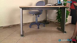 Redhead Secretaries Feet Shoeplay In Stockings And Pantyhose!