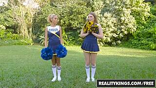 Amber Gray and Selena Sosa lick each other during workout.