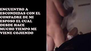 grabo a mi esposa teniendo sexo con mi compadre con camara escondida y se la coje sin condon