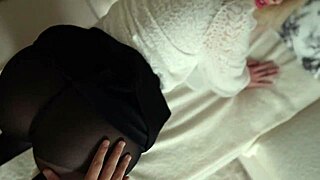 my stepmom jerked off her panties, letting me tear her leggings for a wild fuck