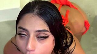 steamy jacuzzi sex with licking and cum in mouth, amateurs squirting