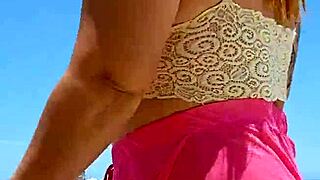 i got a lover at the beach and now i flash my big african pussy to make him hard