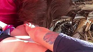 Outdoor amateur toy play in public setting.