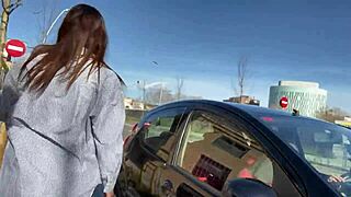 Beautiful latina squirter gets fucked in uber, soaking the driver