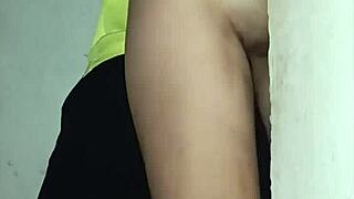 A hot chick is having sex with a guy in public place