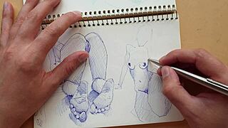 Quick Sketch Of Doggy-Style Foot Fetish In My Sketchbook