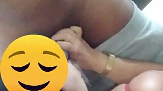 Bride gives an irresistible blowjob in motel garage before entering suite.