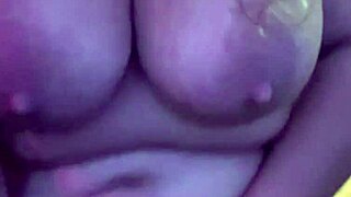 Wow, dildo action on those big natural tits!