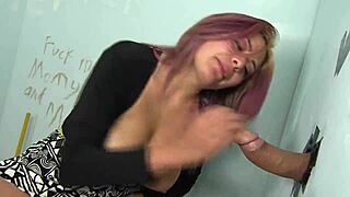 mali luna toys wet pussy while sucking glory hole cock