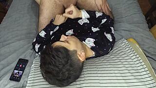 handjob and cum in mouth before bed, so sweet!