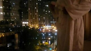 Masturbating Boldly in Public Right by Hotel Window for All to See