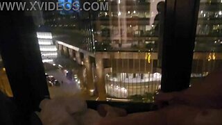 Masturbating Boldly in Public Right by Hotel Window for All to See
