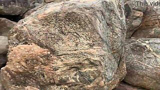 I watch my latina wife get blowjob from big cock outdoors. She has big tits and tattoos.