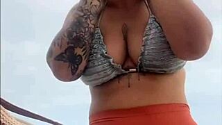 at the beach ready for dick