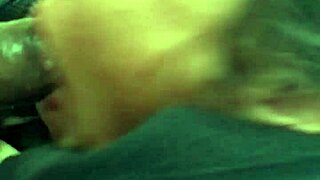 Deepthroat swallow in car