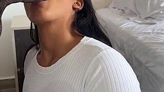 Amateur couple devours huge meat dildo