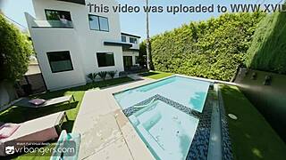 Xxlayna Marie, a pierced teen in a miniskirt, fucks the pool guy hard. She deepthroats him and cums to punish her cheating ex