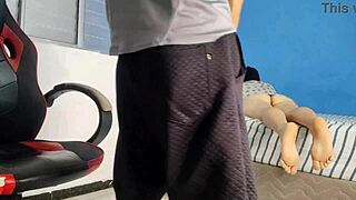 Hot Stepmother Pushes Out Her Asshole And Makes Stepson's Cock Erect