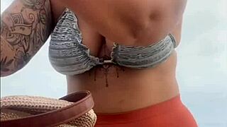 at the beach ready for dick