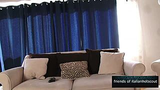 Gorgeous mulatto girl rides a black guy's huge cock