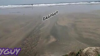 A sexy ebony lady was flashing at the beach house