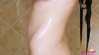 Skinny Teen 18+ Brunette Enjoys A Steamy Shower After Photoshoot