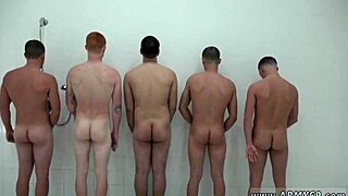 Male Army Hazing In Shower Leads To Fucking