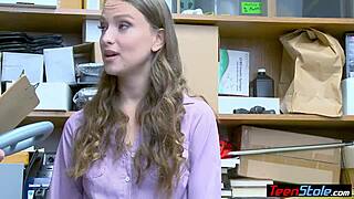 I felt so nervous watching shy teen 18+ shoplifter get fucked out of trouble