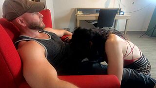 Hey, watch this white trash wife gag on cum while getting choked and fucked hard. Is her big ass curvy enough for you?