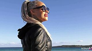 slim german mature wife with tattoos cheats. she takes no condom fuck at hotel with cum on ass.