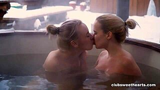 winter snow special turns hot in the tub with group fucking, licking hairless pussies, bent over doggystyle