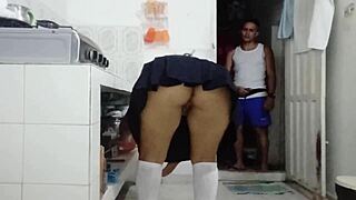 Pervert stepdad can’t resist fucking his stepsister’s ass