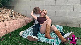 Sage Fox enjoys a picnic date with creampie.