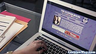 Busty lesbian babe licks friend's sweet pussy