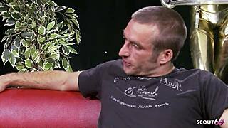 huge tits blonde in lingerie gives suggestive no condom lapdance fuck to client