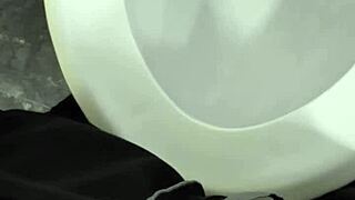 i masturbated in the restroom and came all over my shaved cock