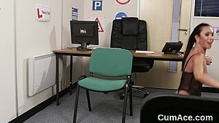 The naughty doll gets a portion of hot sperm on the face