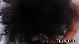 Throating curly brazilian amateur in her new pantyhose