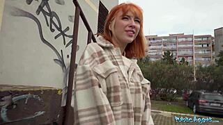 public agent picked up russian redhead for outdoor fucking