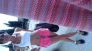 amateur ebony babe drains cock eating cum pov