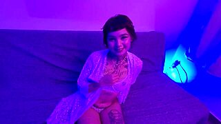 Cute alt teen fucks lucky guy and fills mouth with creamy cum