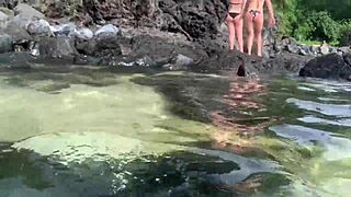 Milf gets her big tits fucked by monster cock outdoors in public POV